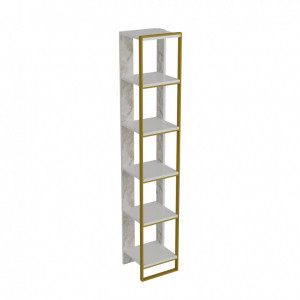 Biblioteca Model Polka, Auriu/Alb, 32,2x31,3x178,5 cm - Img 3