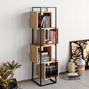Biblioteca Model Prada, Nuc/Negru, 52x38x160 cm - Img 1