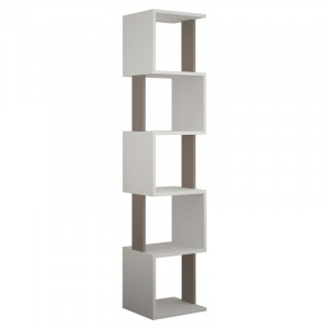 Biblioteca Pako World, Model Kadence, 35x30x161 cm, Alb/Mocha - Img 1