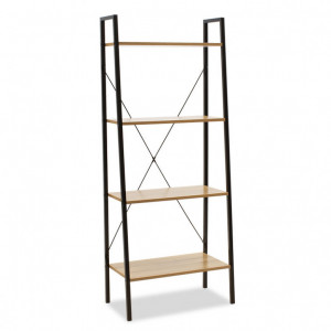 Biblioteca Pako World, Model Ramon, 60x23x23x5 cm, Stejar/Negru - Img 1