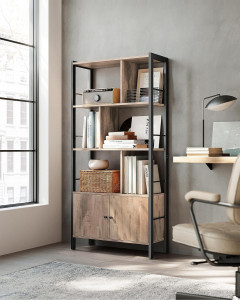 Biblioteca Vasagle, Model Astrid, 154.5x74x30 cm, Caramel - Img 4