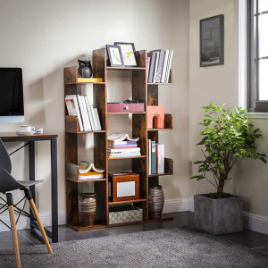Biblioteca Vasagle, Model Jacob, 86x25x140 cm, Maro Rustic - Img 3