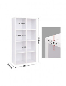 Biblioteca Vasagle, Model Oakleigh, 30x130x65 cm, Alb - Img 5