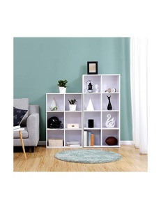 Biblioteca Vasagle, Model Oakleigh, 30x130x65 cm, Alb - Img 2