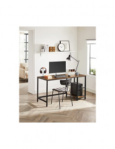 Birou cu Rafturi Vasagle, model Charley, 140x75x60 cm, Maro rustic/Negru - Img 6