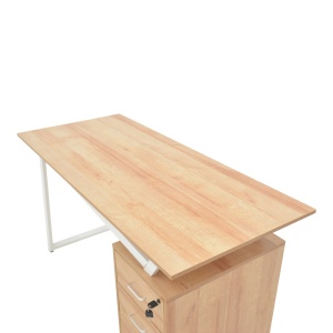 Birou cu sertare Model Prosper, Alb/Natur, 140x60x75 cm - Img 5