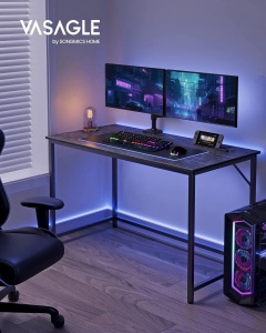 Birou Gaming Vasagle, model Miriam, 120x60X75 cm, Negru - Img 2