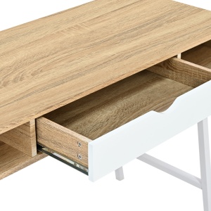 Birou Model Yamin, Stejar/Alb, 120x48x76 cm - Img 5