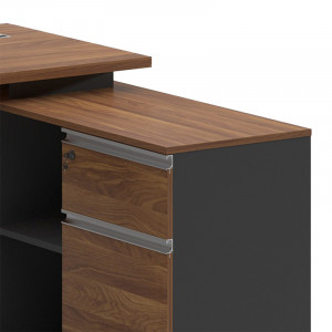 Birou pe colt dreapta Oscar nuc - antracit 160x140x76cm - Img 3