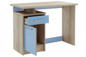 Birou pentru Copii Pako World, model Looney, 100x75x55 cm, Stejar castillo/Albastru - Img 3