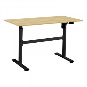 Birou reglabil pe inaltime Karla sonoma - negru 120x60x72/115cm - Img 1