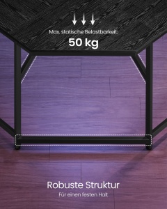 Birou Vasagle Negru 149x149x73.5 cm - Img 6