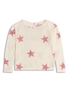 Bluza Crem cu Stelute Roz - Img 1