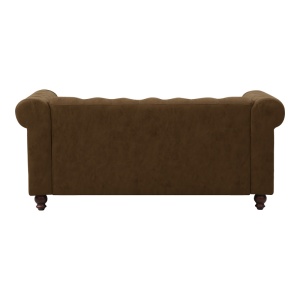 Canapea 2 Locuri Chesterfield type 2-seater sofa, maro antichizat, 160x67x84 cm - Img 4
