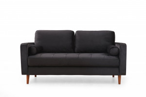 Canapea 2 locuri Jaber Negru 178x80 cm - Img 3