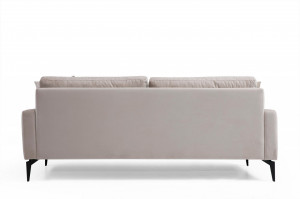 Canapea 2 locuri Leyla Gri deschis 180x63 cm - Img 7