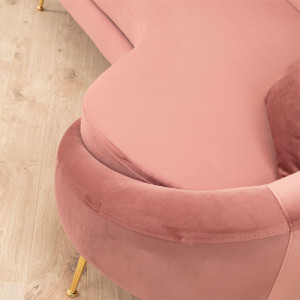 Canapea 3 locuri PWF-0574 stanga material textil roz 255x120x85cm - Img 3