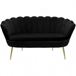 Canapea Daimon 2 Locuri Negru 134x70x77 cm - Img 2