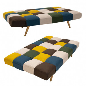 Canapea extensibila 3 locuri Freddo stofa multicolor 182x81x84 cm - Img 3