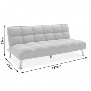 Canapea extensibila 3 locuri Rebel cu material textil de culoare gri deschis 189x92x82cm - Img 6