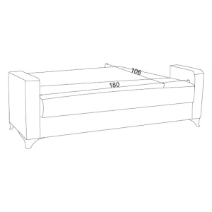 Canapea Extensibila 3 Locuri Vox, gri deschis, 214x83x82 cm - Img 6