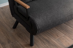 Canapea extensibilă cu 2 locuri Sando Gri inchis 175x133x41 cm - Img 3