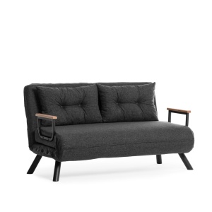 Canapea extensibilă cu 2 locuri Sando Gri inchis 175x133x41 cm - Img 11