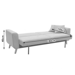Canapea extensibila cu 3 locuri, gri Carmelo 214x80x86cm - Img 10