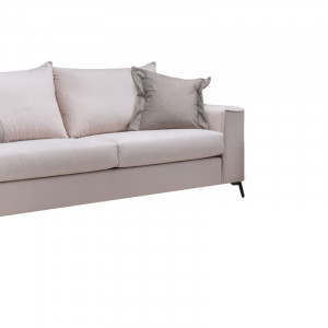 Canapea Verona 3 locuri crem - perne mocha 225x93x100cm - Img 3
