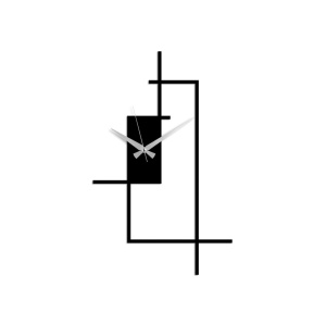 Ceas de perete decorativ din metal Corner Negru 49x30 cm - Img 5