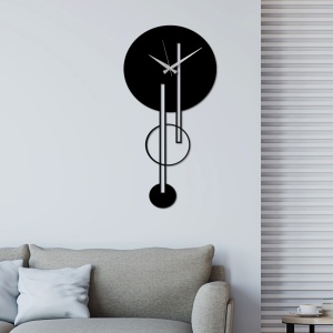 Ceas de perete decorativ din metal Full Negru 62x43 cm - Img 2
