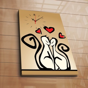 Ceas de perete decorativ din pânză 5070CS Multicolor 45x70 cm - Img 3