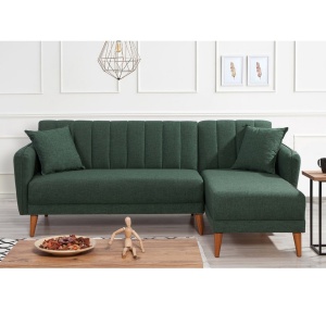 Coltar dreapta extensibil Aqua Verde inchis 225x85x150 cm - Img 2