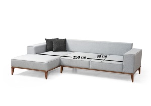 Coltar extensibil Montana Gri deschis 288x160x85 cm - Img 5