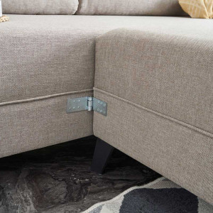 Coltar extensibil Versatile PWF-0536 material textil crem 300x202x78cm - Img 6