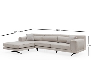 Colțar modular Jivago Bej 198x308x78 cm - Img 11