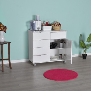 Comoda Model ADR-415, Alb lucios, 85x44x81 cm - Img 8