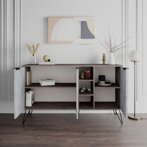 Comoda Model Clara, Maro inchis/Alb marmorat, 142x35.6x83 cm - Img 2