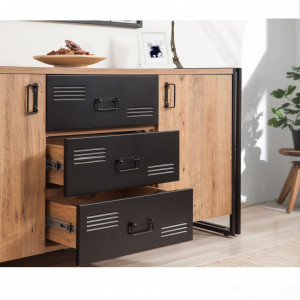Comoda Model Cosmo, Pin/Negru, 160x45x80 cm - Img 3