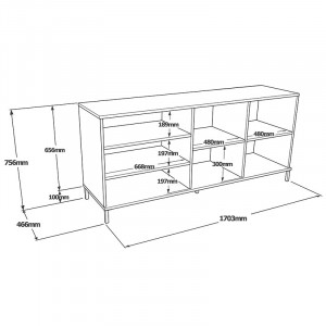 Comoda Model Evaluate, Stejar sonoma/Wenge, 170x46.5x75.5 cm - Img 6