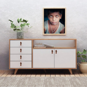 Comoda Model Lavina, Stejar/Alb, 140x40x86 cm - Img 2