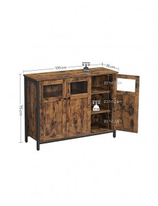 Comoda Model Mariam, Maro rustic/Negru, 100x35x75 cm - Img 5
