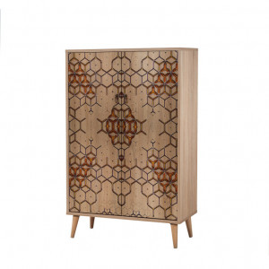 Comoda Model Multibox V1, Stejar sonoma, 80x36x127 cm - Img 5