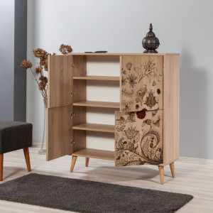 Comoda Model Multilux-731, Stejar sonoma, 95x36x111 cm - Img 3