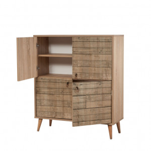 Comoda Model Multilux V4, Stejar sonoma, 95x36x111 cm - Img 7