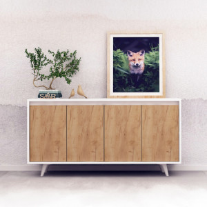 Comoda Model Nossa, Stejar/Alb, 140x40x86 cm - Img 2