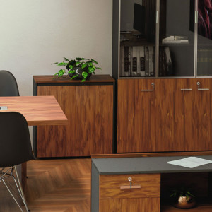 Comoda Model Oscar, Nuc/Antracit, 80x40x80 cm - Img 2