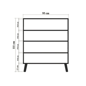 Comoda Model Palm, Multicolor, 95x36x111 cm - Img 9