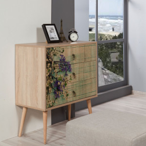 Comoda Model Trio, Stejar sonoma, 80x40x90 cm - Img 2