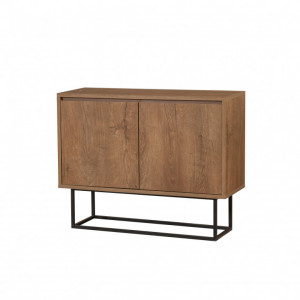 Comoda Model Zuri, Nuc/Negru, 90x36x72 cm - Img 3